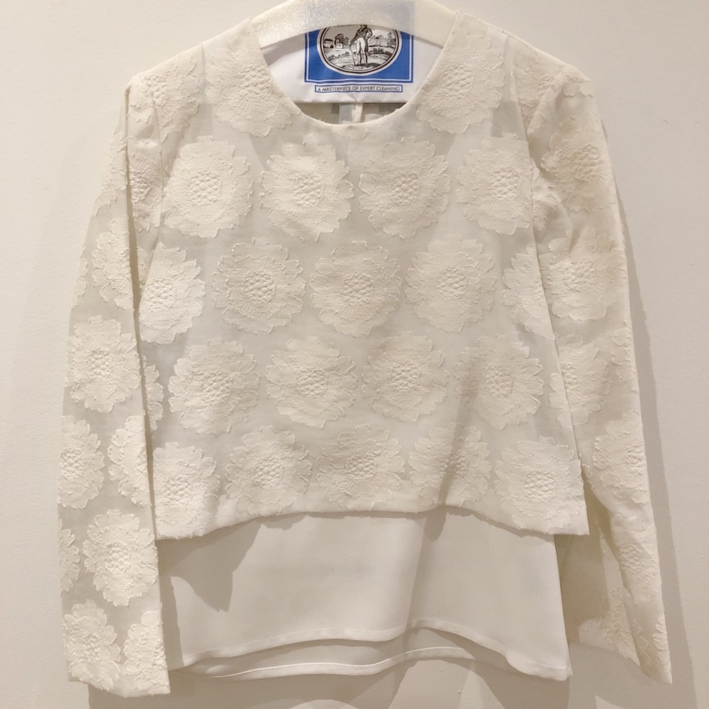 SOLD - White maje blouse with a tank top slip